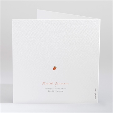 Faire-part naissance fraises acidulées - Dos du faire-part