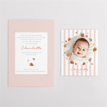 Faire-part naissance fraises acidulées duo - Vue d'ensemble