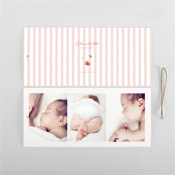 Faire-part naissance fraises acidulées pochette duo - Cartes intérieures verso