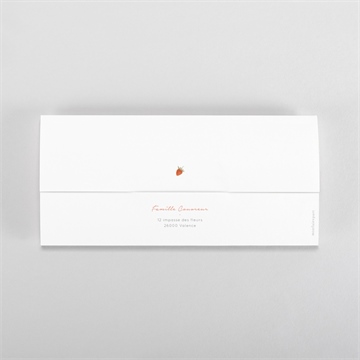 Faire-part naissance fraises acidulées pochette duo - Dos du faire-part