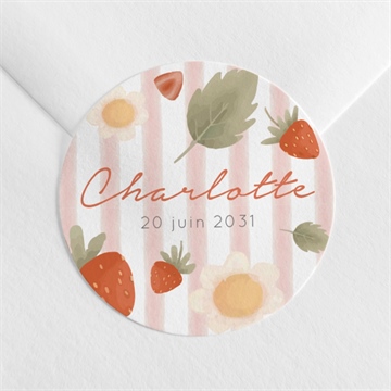 Sticker naissance fraises acidulées pochette duo