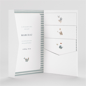 Faire-part naissance mon amie la baleine - Intérieur du faire-part