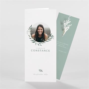 Faire-part de baptême adulte fleur séchée
