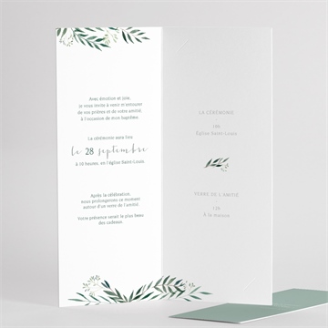 Faire-part de baptême adulte fleur séchée - Détail du faire-part