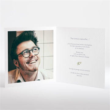 Faire-part de baptême adulte religieux - Intérieur du faire-part