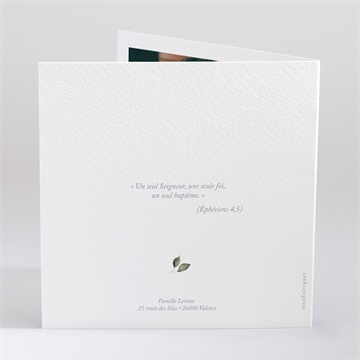 Faire-part de baptême adulte religieux - Dos du faire-part