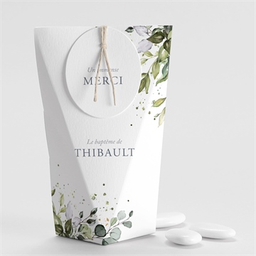 Boîte de dragées baptême adulte religieux étui