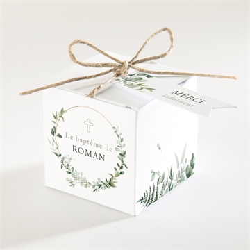 Boîte de dragées baptême adulte végétal