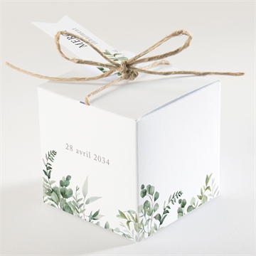 Boîte de dragées baptême adulte végétal - Dos de la boîte