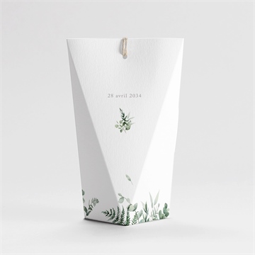 Boîte de dragées baptême adulte végétal étui - Dos de la boîte