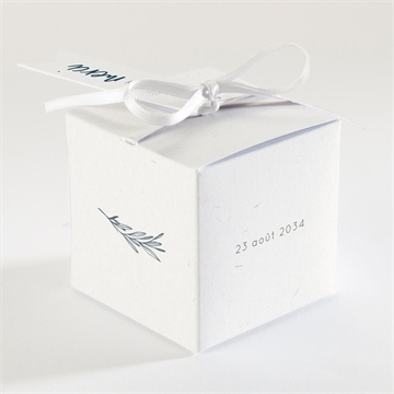 Boîte de dragées baptême couronne végétale adulte - Dos de la boîte