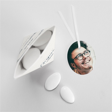 Boîte de dragées baptême couronne végétale adulte étui - Intérieur de la boîte