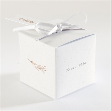 Boîte de dragées baptême fille adulte - Dos de la boîte