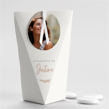 Boîte de dragées baptême fille adulte étui