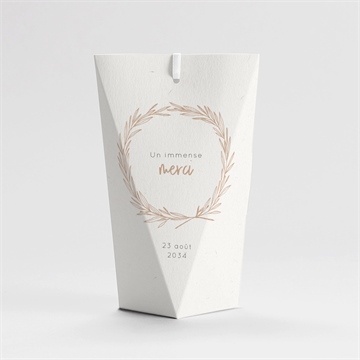 Boîte de dragées baptême fille adulte étui - Dos de la boîte