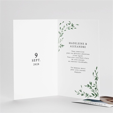 Remerciement mariage l'olivier plié duo - Détail du remerciement