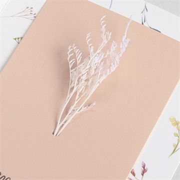 Remerciement mariage art champêtre fleur séchée - Vue zoomée