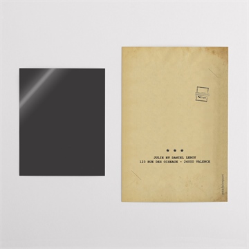 Remerciement mariage notre télégramme duo - Dos du remerciement