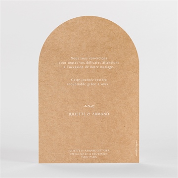 Remerciement mariage bohème écolo arche - Dos du faire-part