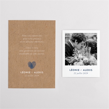 Remerciement mariage uniques empreintes duo - Vue d'ensemble