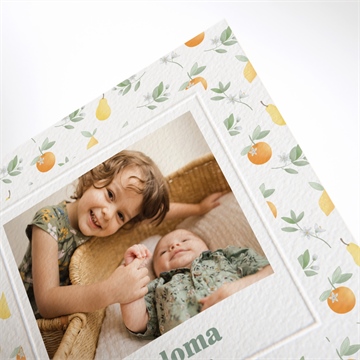 Faire-part naissance motif fruité - Détail du faire-part