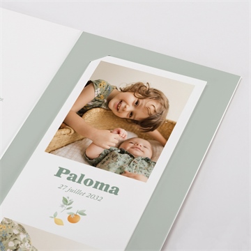 Faire-part naissance motif fruité photomaton - Détail du faire-part