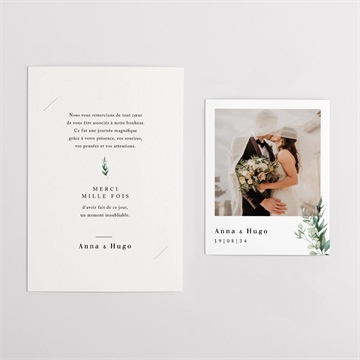 Remerciement mariage emeraude duo - Vue d'ensemble