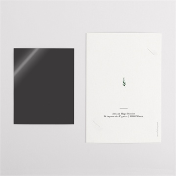 Remerciement mariage emeraude duo - Dos du remerciement