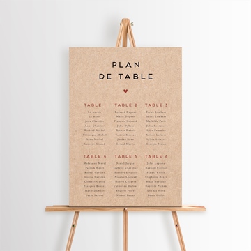 Plan de table mariage champagne