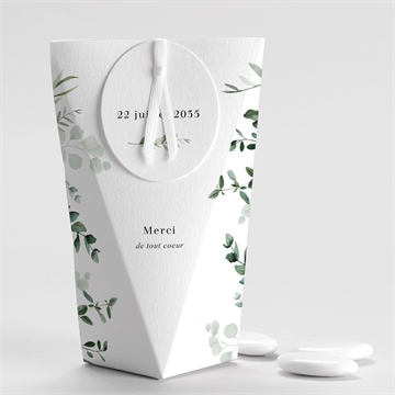 Boîte de dragées mariage végétal étui