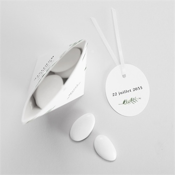 Boîte de dragées mariage végétal étui - Mise en situation