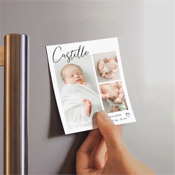 Faire-part naissance mon pele mele photo plié duo - Mise en situation