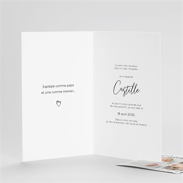 Faire-part naissance mon pele mele photo plié duo - Détail du faire-part