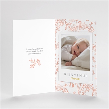 Faire-part naissance notre joie plié duo - Intérieur du faire-part