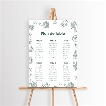 Plan de table mariage pas le choix plié