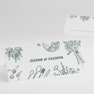 Marque-place mariage pas le choix plié