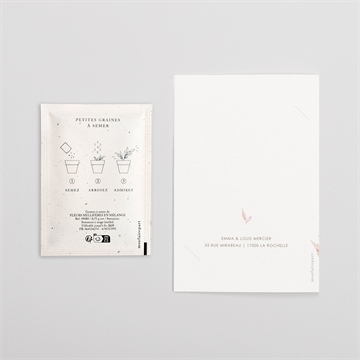 Remerciement mariage notre lien avec graines - Dos du remerciement