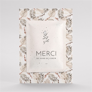 Remerciement mariage pampa avec graines