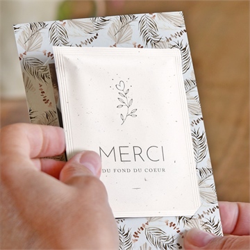 Remerciement mariage pampa avec graines - Intérieur du remerciement