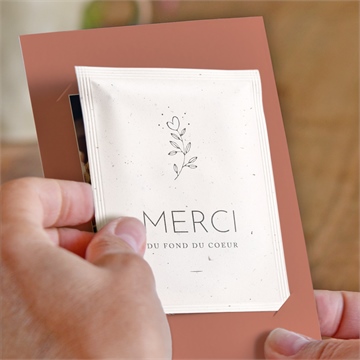 Remerciement mariage douce terracotta avec graines - Intérieur du remerciement