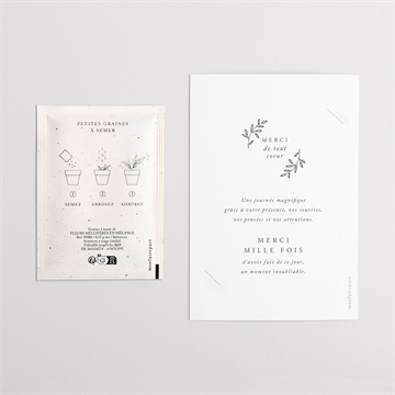 Remerciement mariage douce terracotta avec graines - Dos du remerciement
