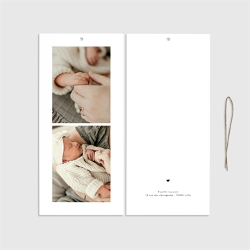 Faire-part naissance notre grand bonheur pochette - Cartes intérieures verso