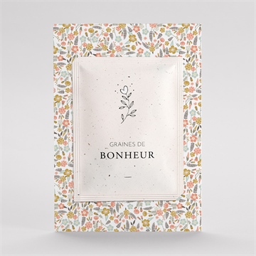 Faire-part naissance belle initiale avec graines