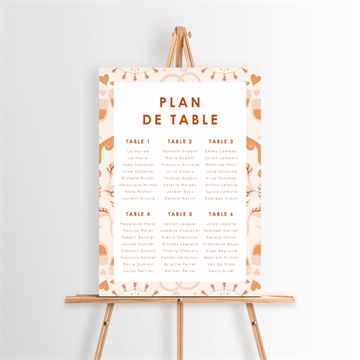 Plan de table mariage hippie