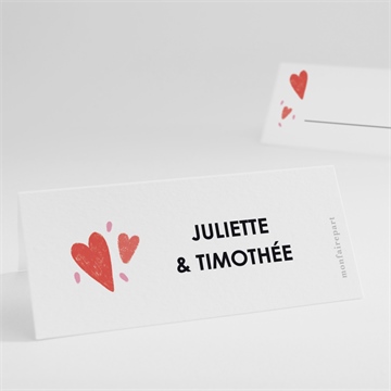 Marque-place mariage coeurs