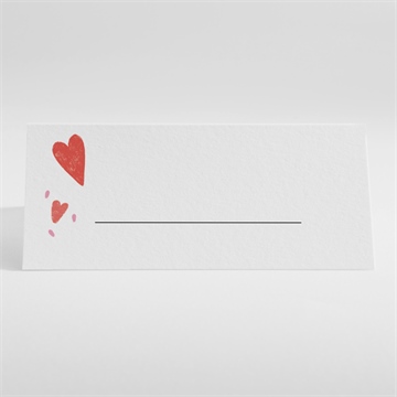 Marque-place mariage coeurs - Dos du marque-place