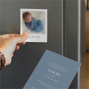 Faire-part naissance moderne et tendance duo - Mise en situation