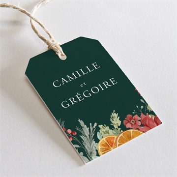 Etiquette mariage orange de noël or