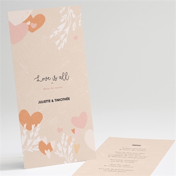 Menu mariage love is all