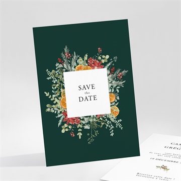 Save the Date mariage orange de noël or